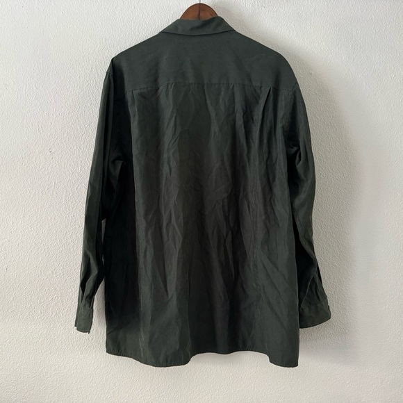 Oversized Button Up Shirt XL Vintage Suede Feel Streetwear Layering Brandini - Picture 10 of 14